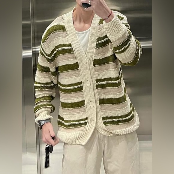 Zara Men's Striped Cardigan - Size L - Picture 2 of 7